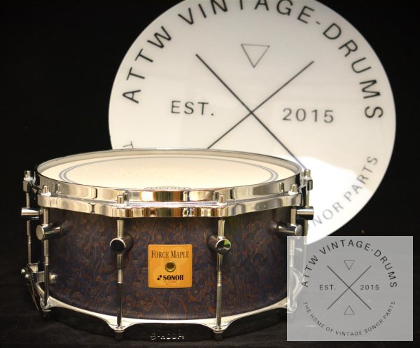 Force Maple 14x6,5 Snare Tulip Blue (TB) + org. Gußspannreifen / S-HOOP + Puresound