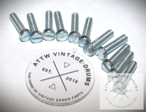 Befestigungsschraube M6x25 Schlitz Repro - Sonor diverse z.B Phonic Plus BD Tom Halter