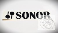 Sonor Logo Aufkleber schwarz 19 cm - Bass Drum -...