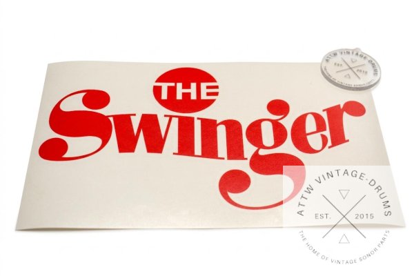 Sonor "The Swinger" Aufkleber rot ca.25x15cm - Bass Drum - Reproduktion
