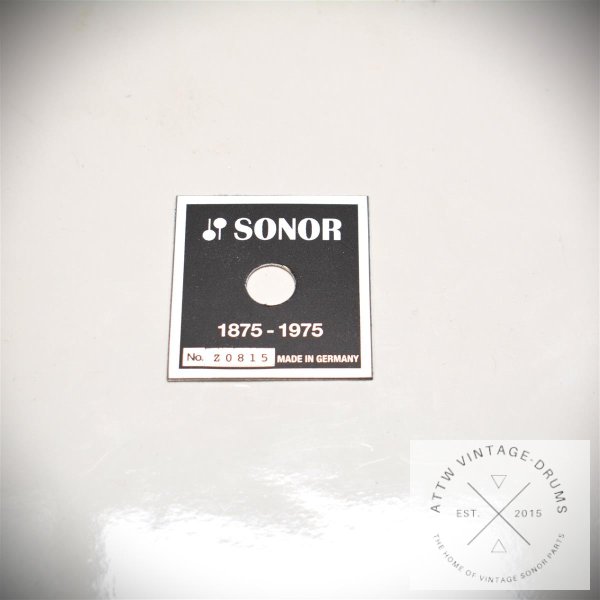 Sonor Badge "1875 - 1975"  Reproduktion - mit S/N 0815